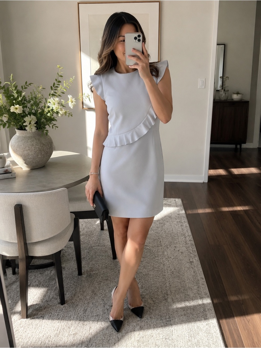 Ann Taylor Doubleweave Flutter Sleeve Sheath Dress Size 0 NWT